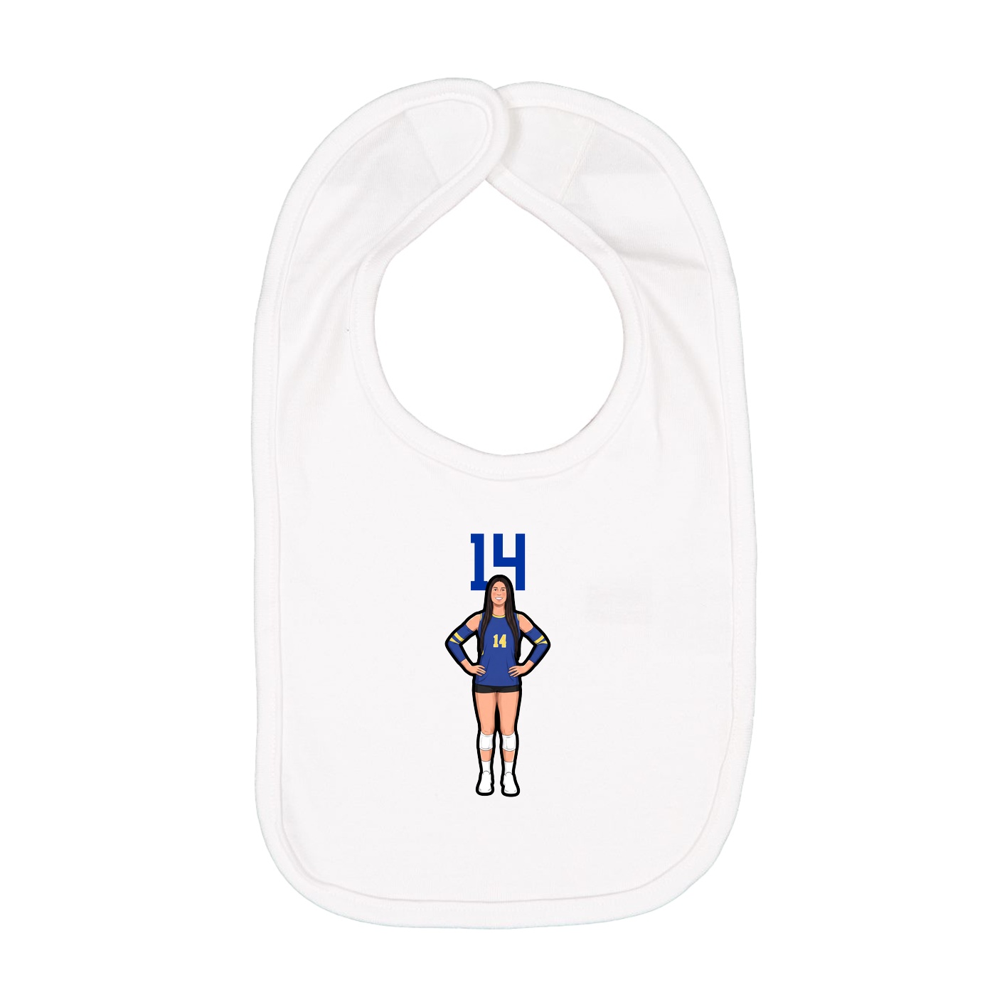 Infant Bib — Number Top in White