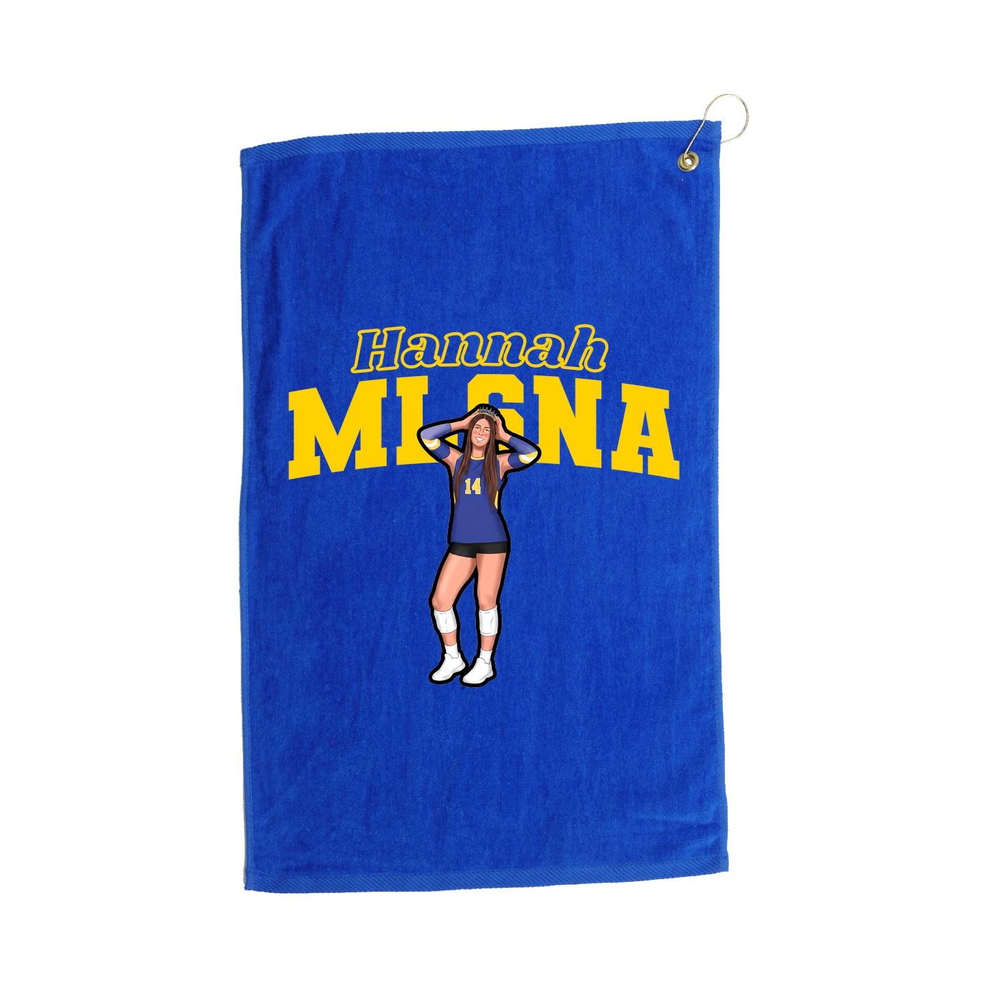 Golf Towel — Name Arch in Royal