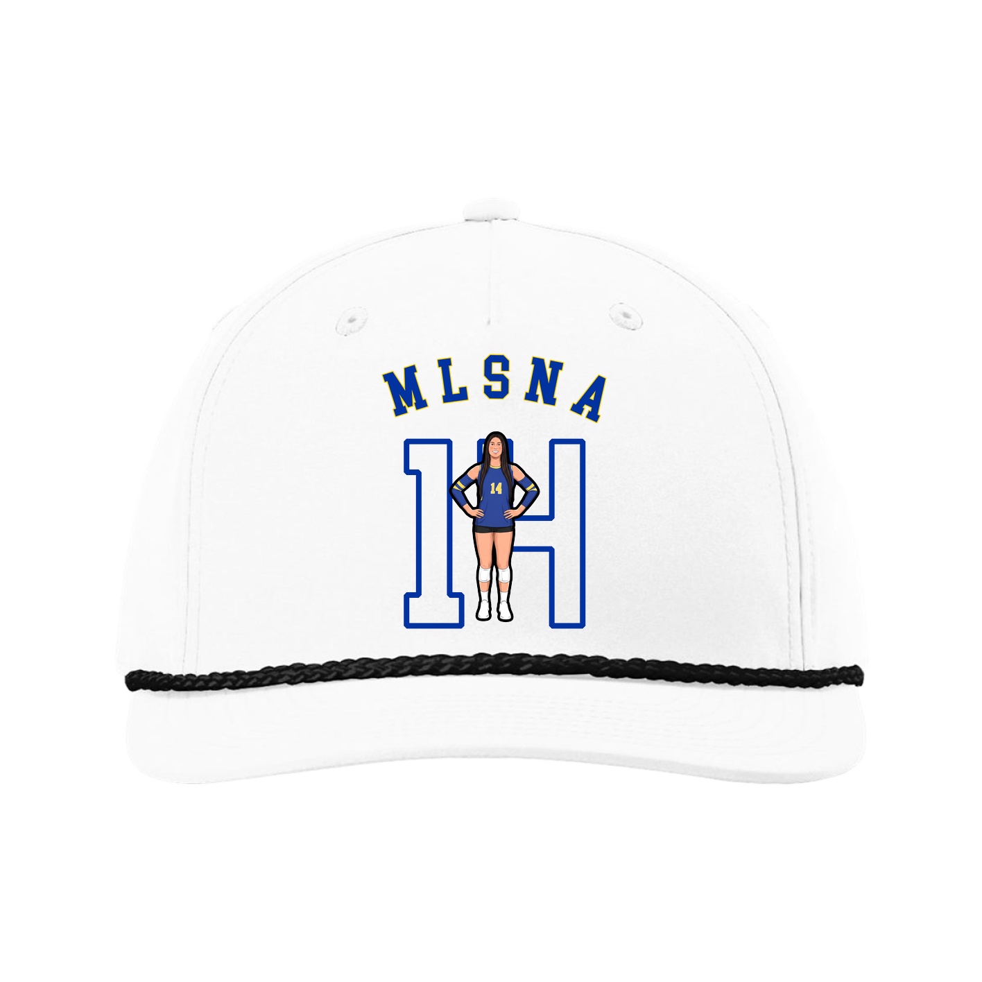 Five-Panel Classic Rope Cap — Shirsey Arch in White