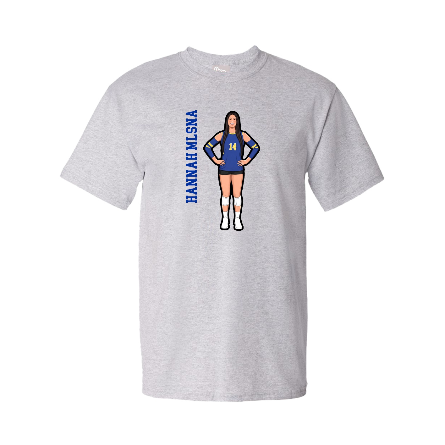 Youth Tee — Name Vertical in Grey