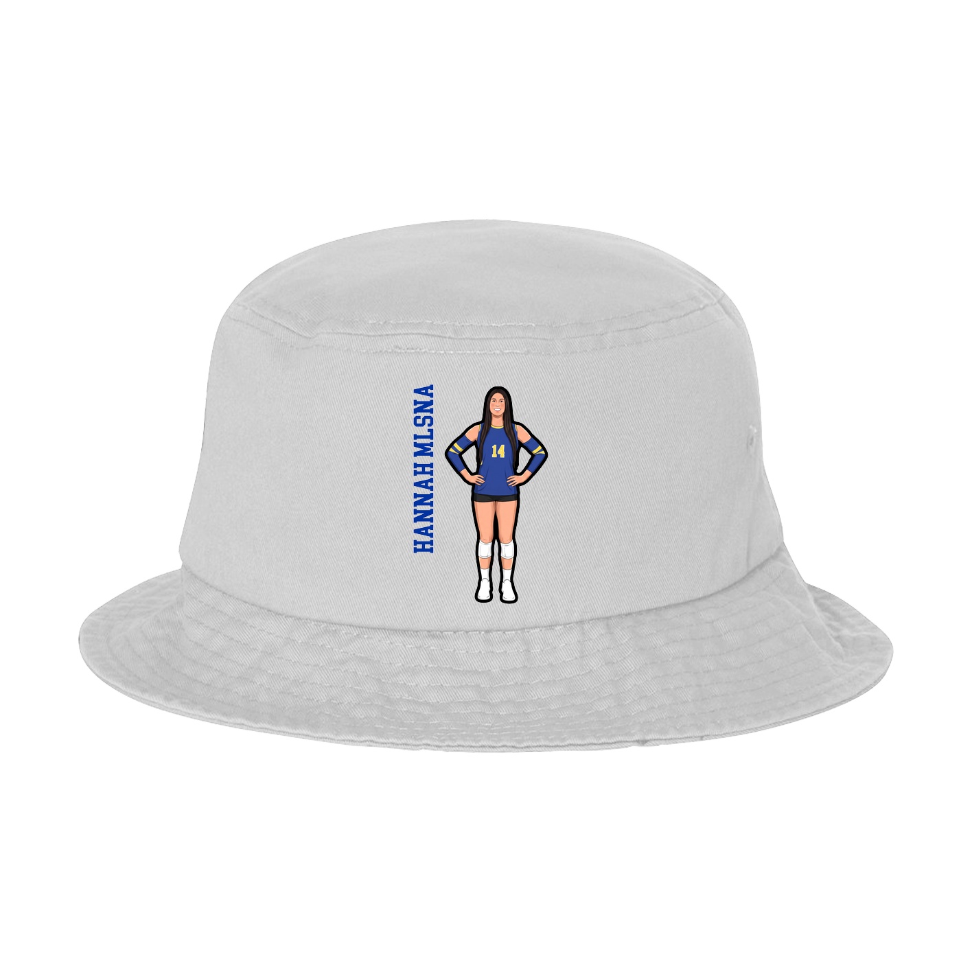 Bucket Cap — Name Vertical in White