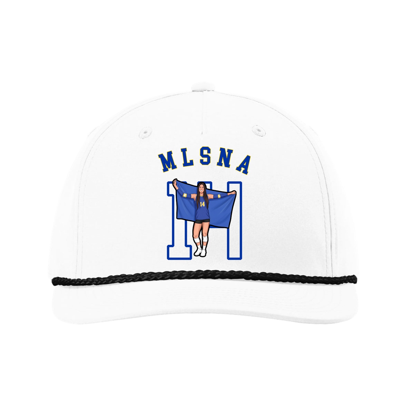 Five-Panel Classic Rope Cap — Shirsey Arch in White