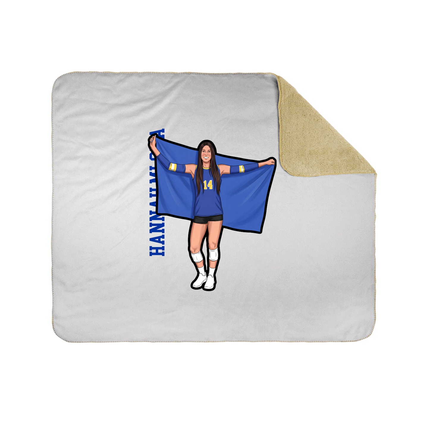 Throw Blanket — Name Vertical in White