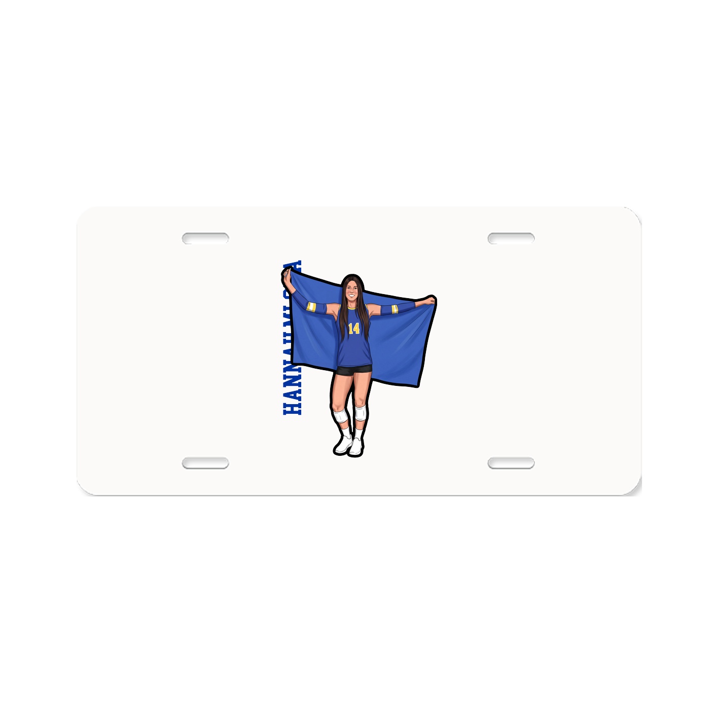 License Plate — Name Vertical in Classic