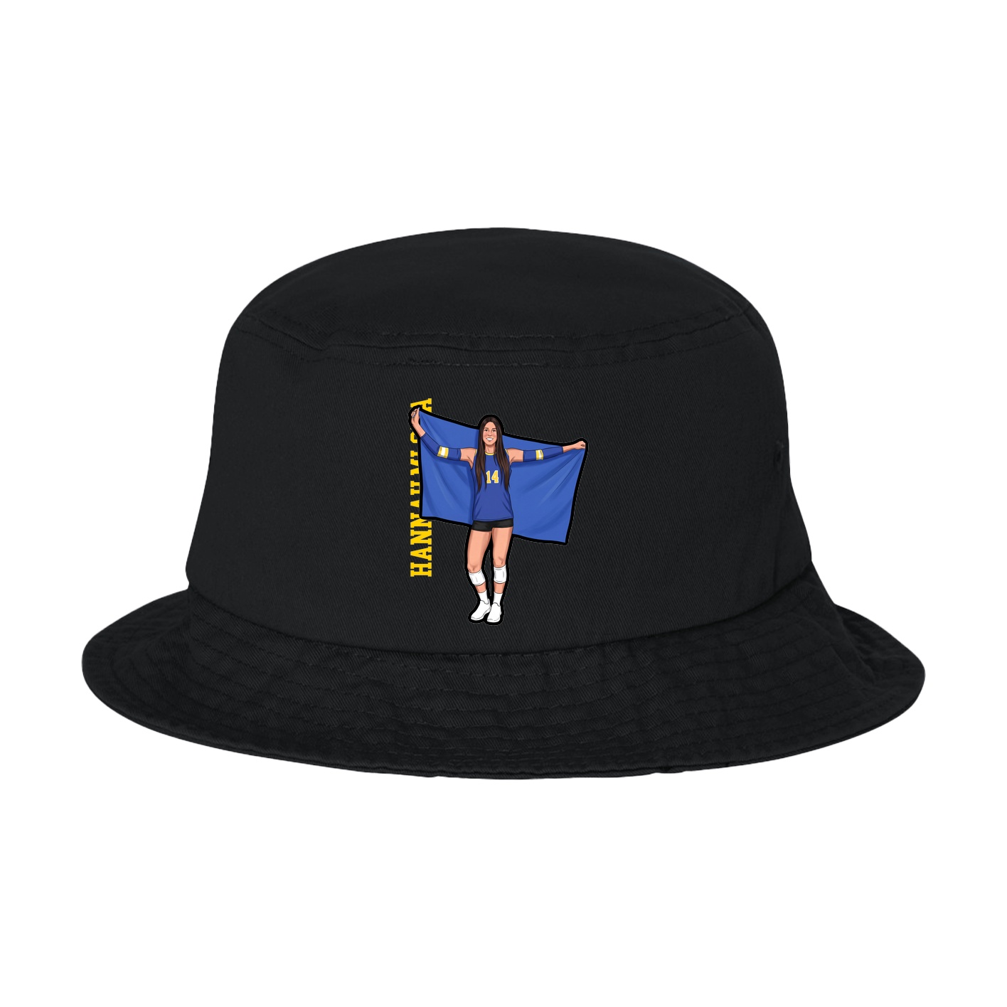 Bucket Cap — Name Vertical in Black