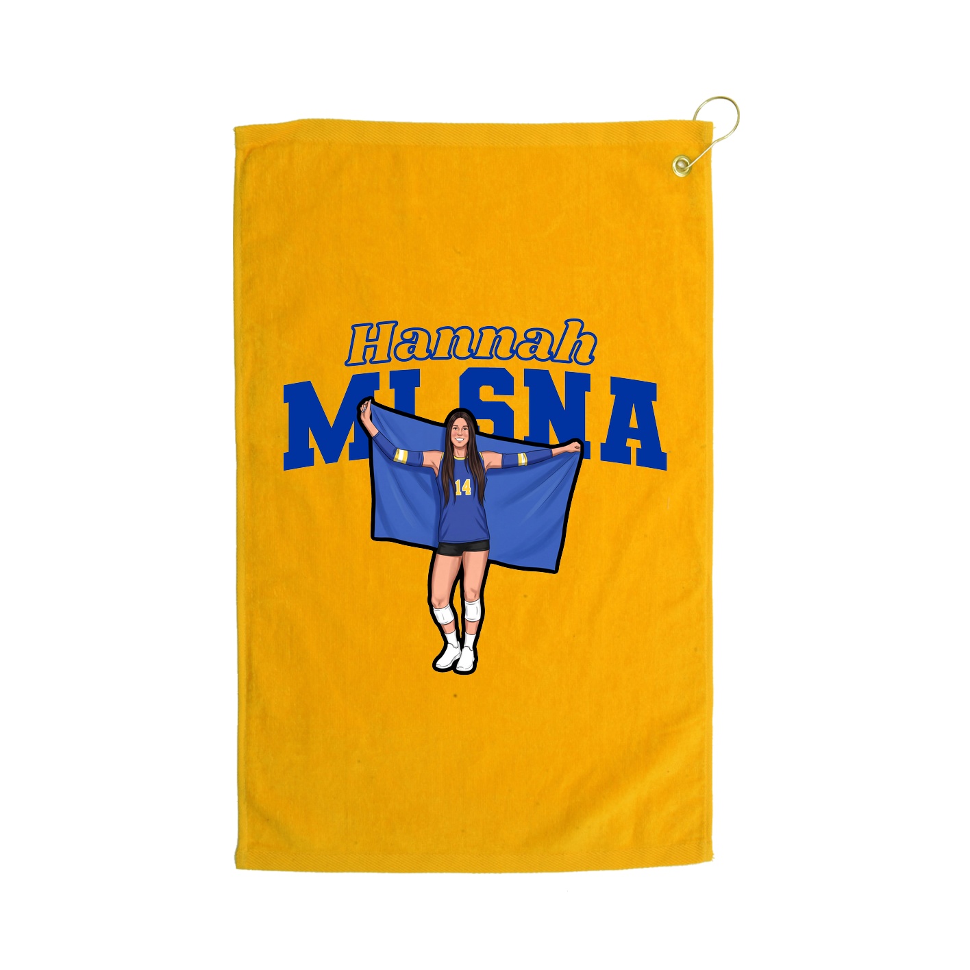 Golf Towel — Name Arch in Gold