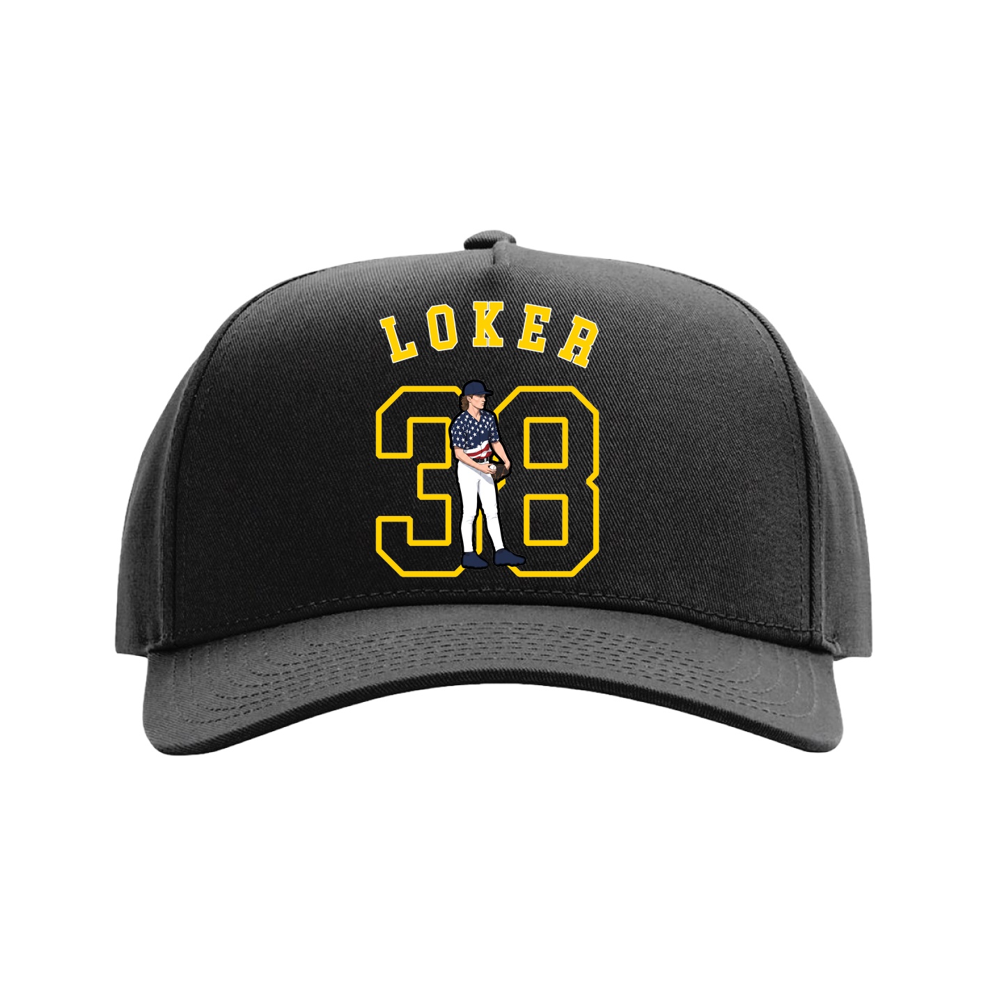 Full Fabric Five-Panel Champ Cap — Shirsey Arch in Black