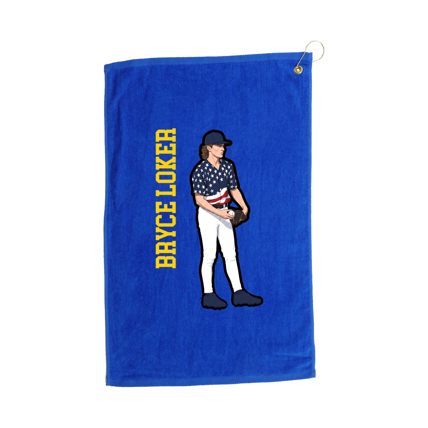Golf Towel — Name Vertical in Royal