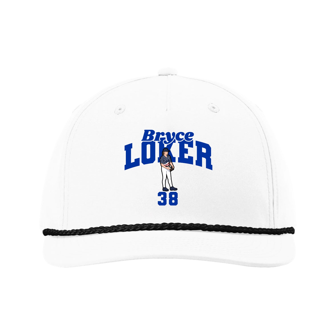Five-Panel Classic Rope Cap — Signature Arch in White