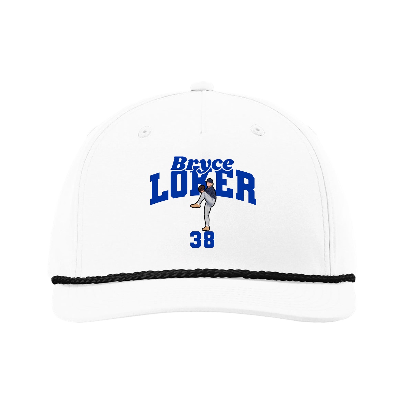 Five-Panel Classic Rope Cap — Signature Arch in White