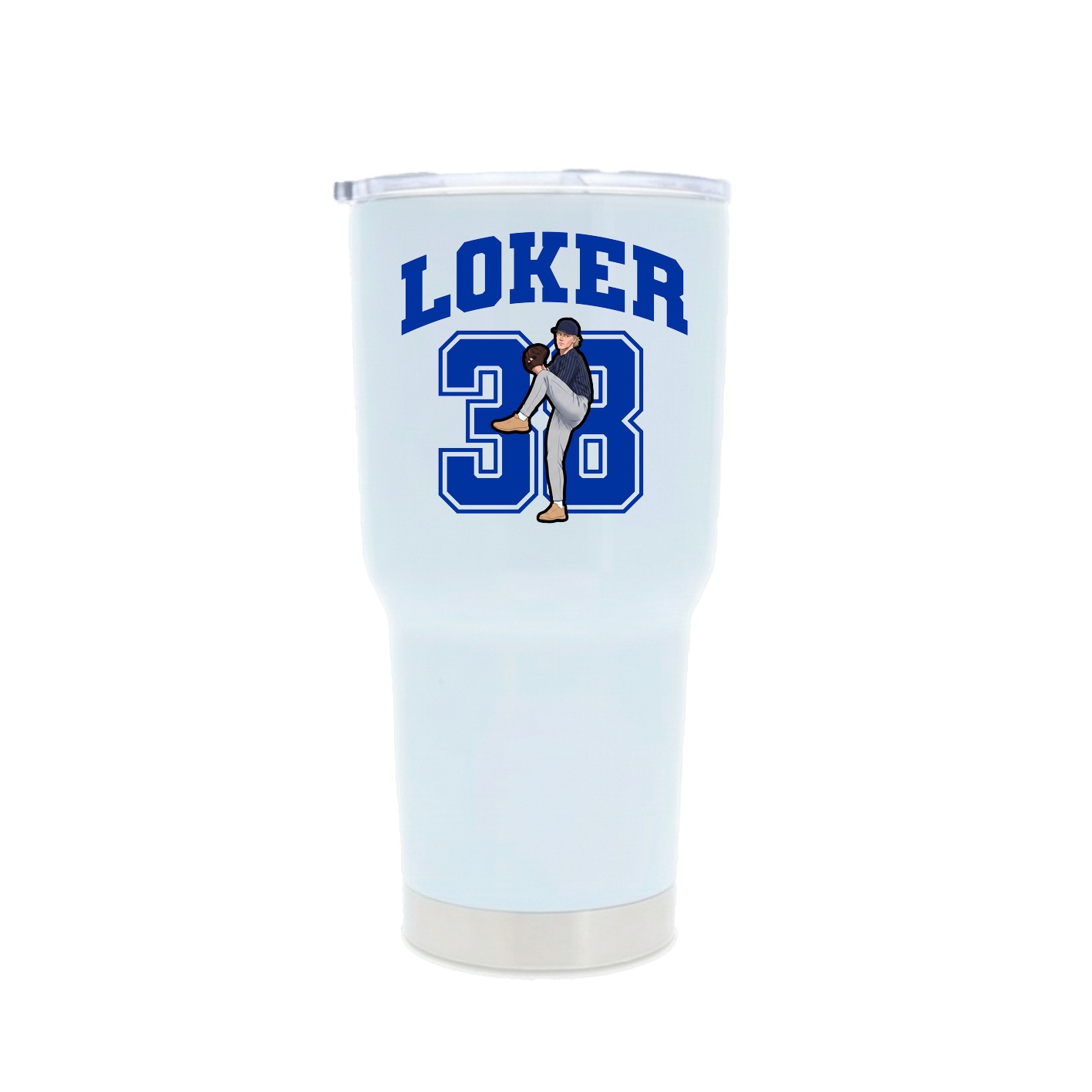 30oz Stainless Steel Tumbler — Number in White