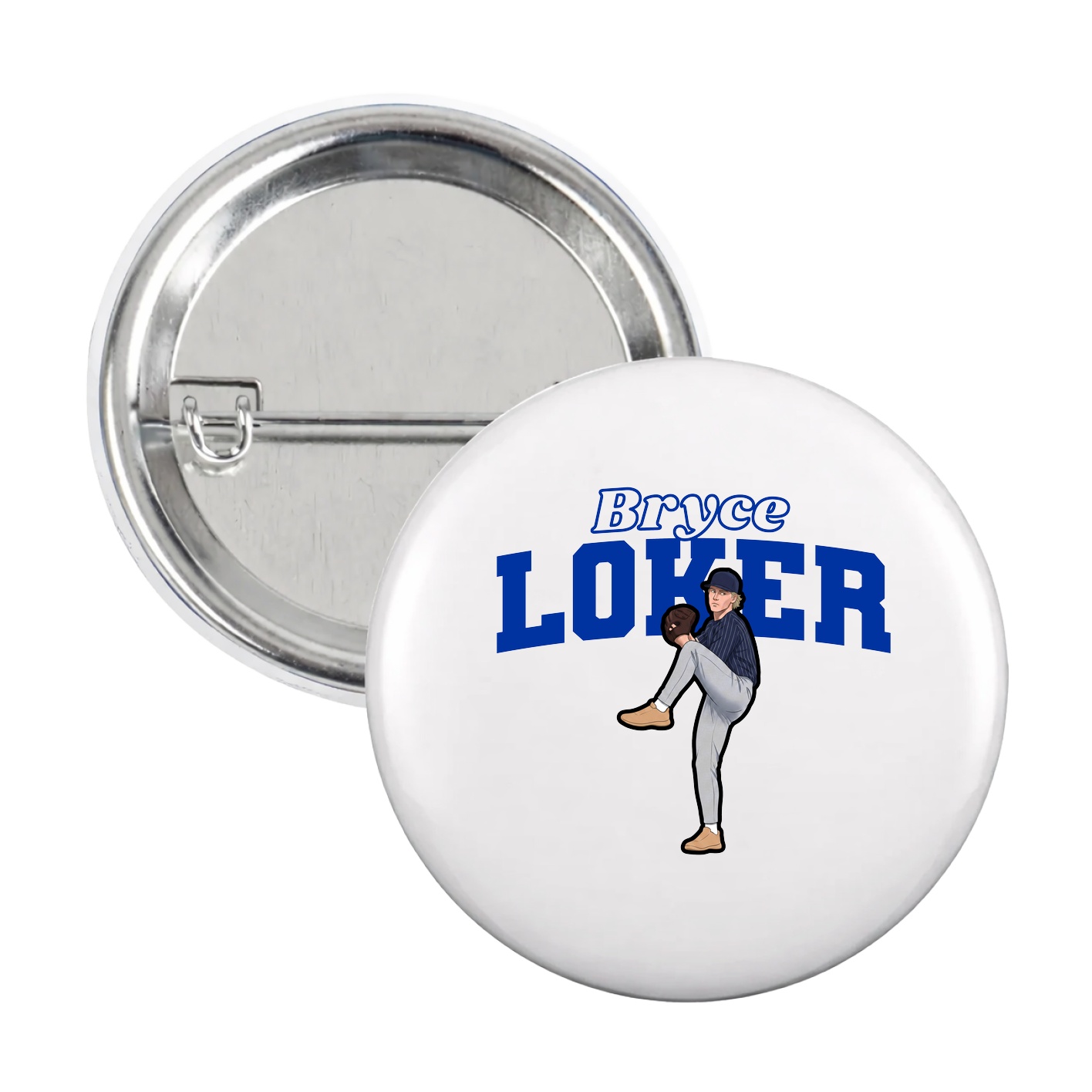 Game Day Button — Name Arch in White