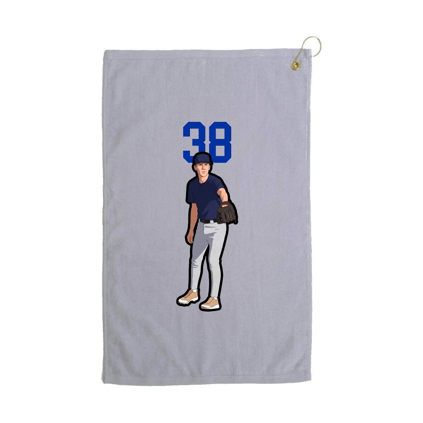 Golf Towel — Number Top in Grey