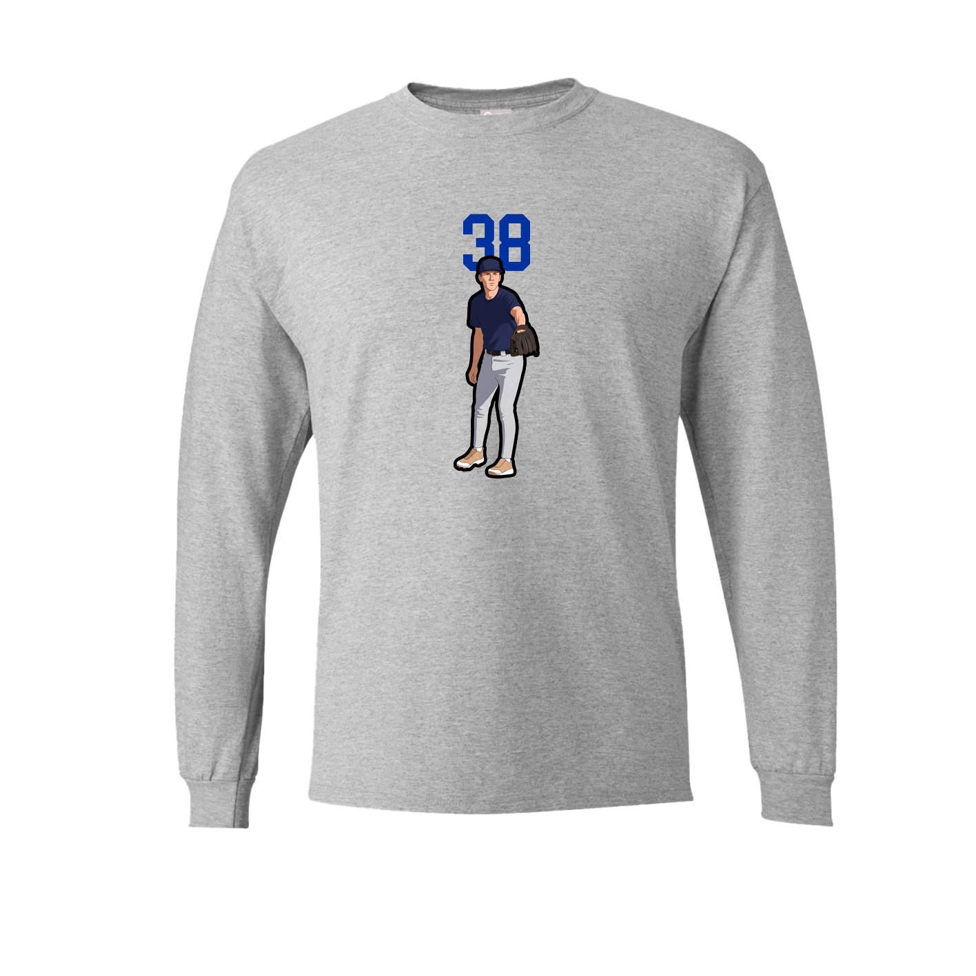 Long Sleeve Tee — Number Top in Grey