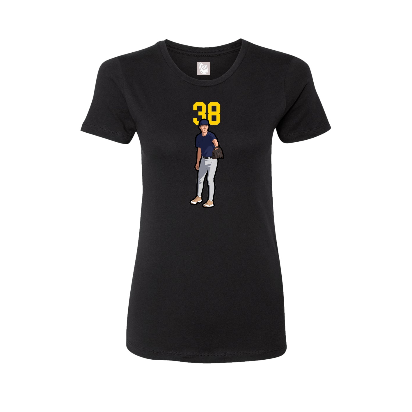 Fitted Women's Tee — Number Top in Black