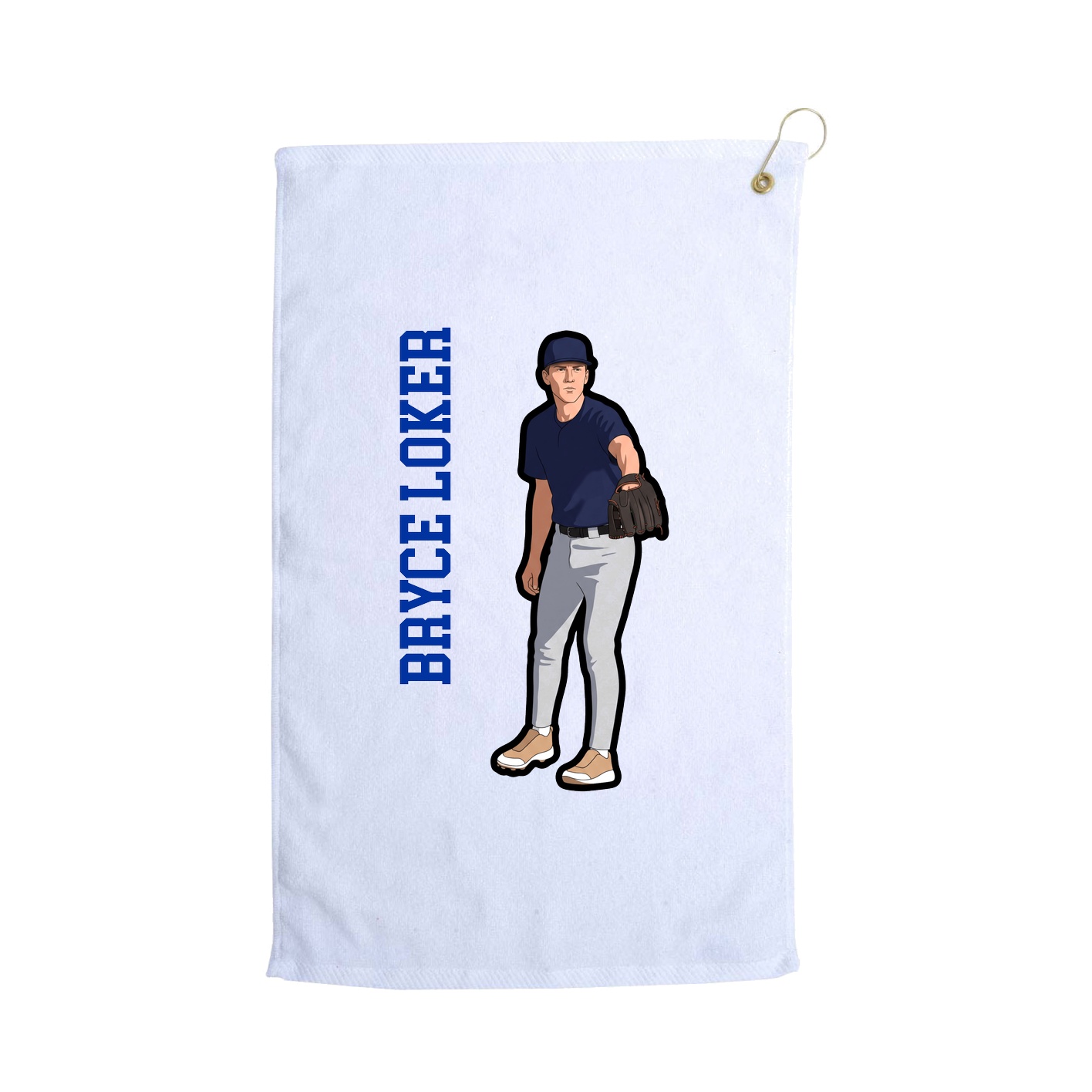 Golf Towel — Name Vertical in White
