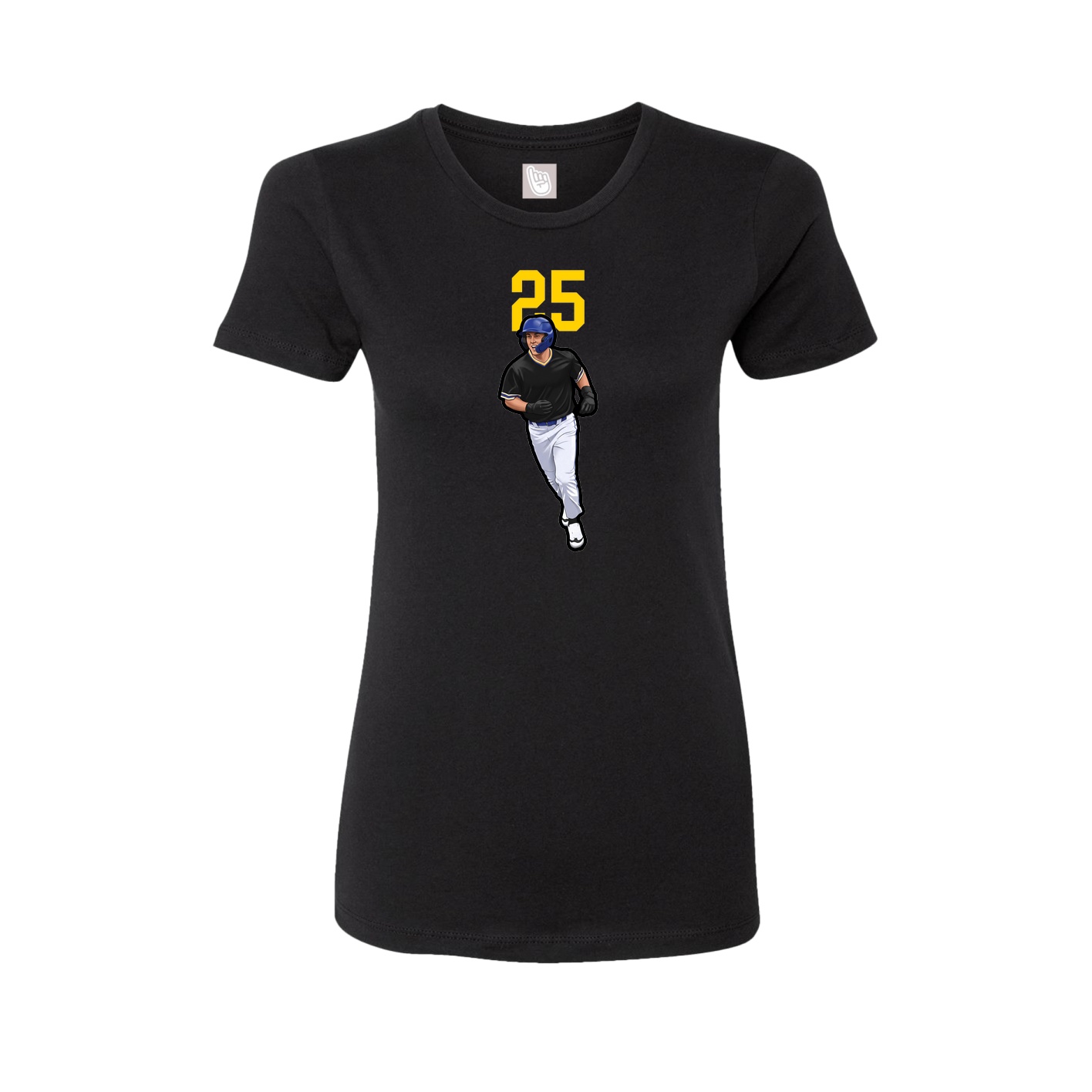 Fitted Women's Tee — Number Top in Black