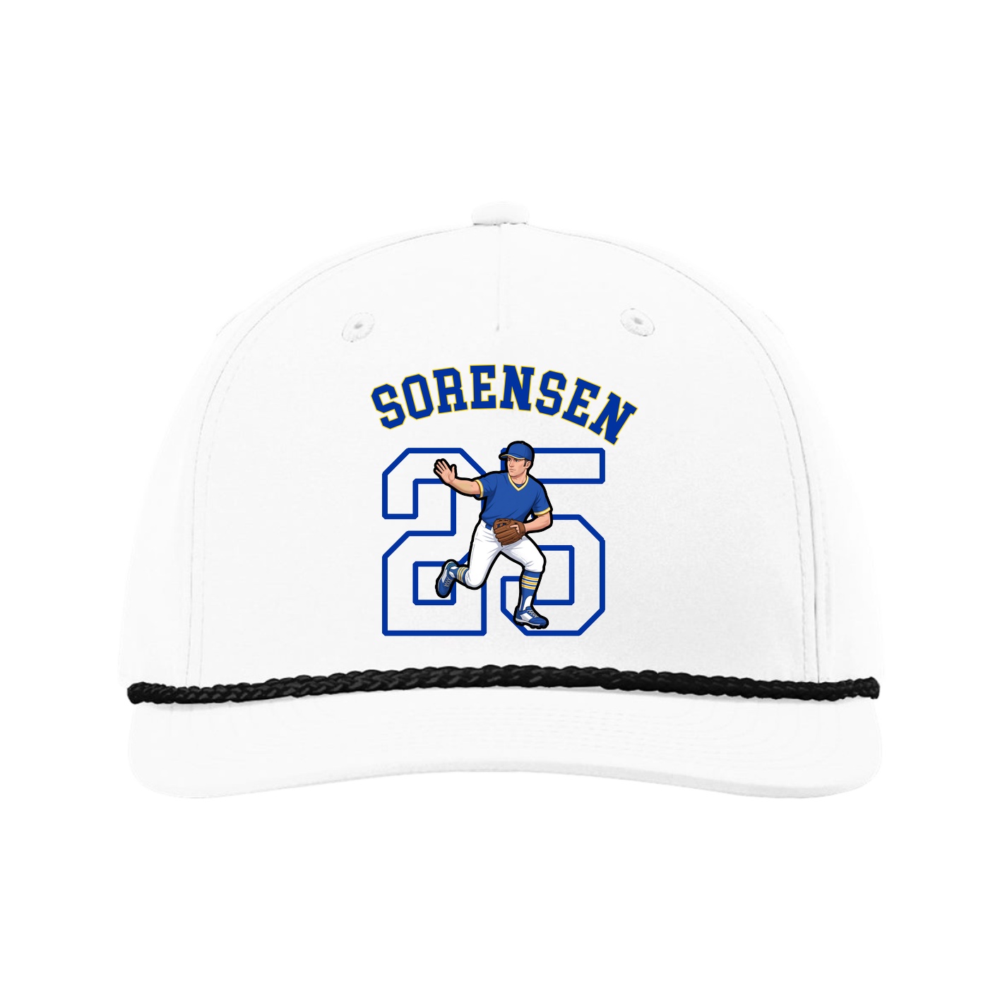 Five-Panel Classic Rope Cap — Shirsey Arch in White
