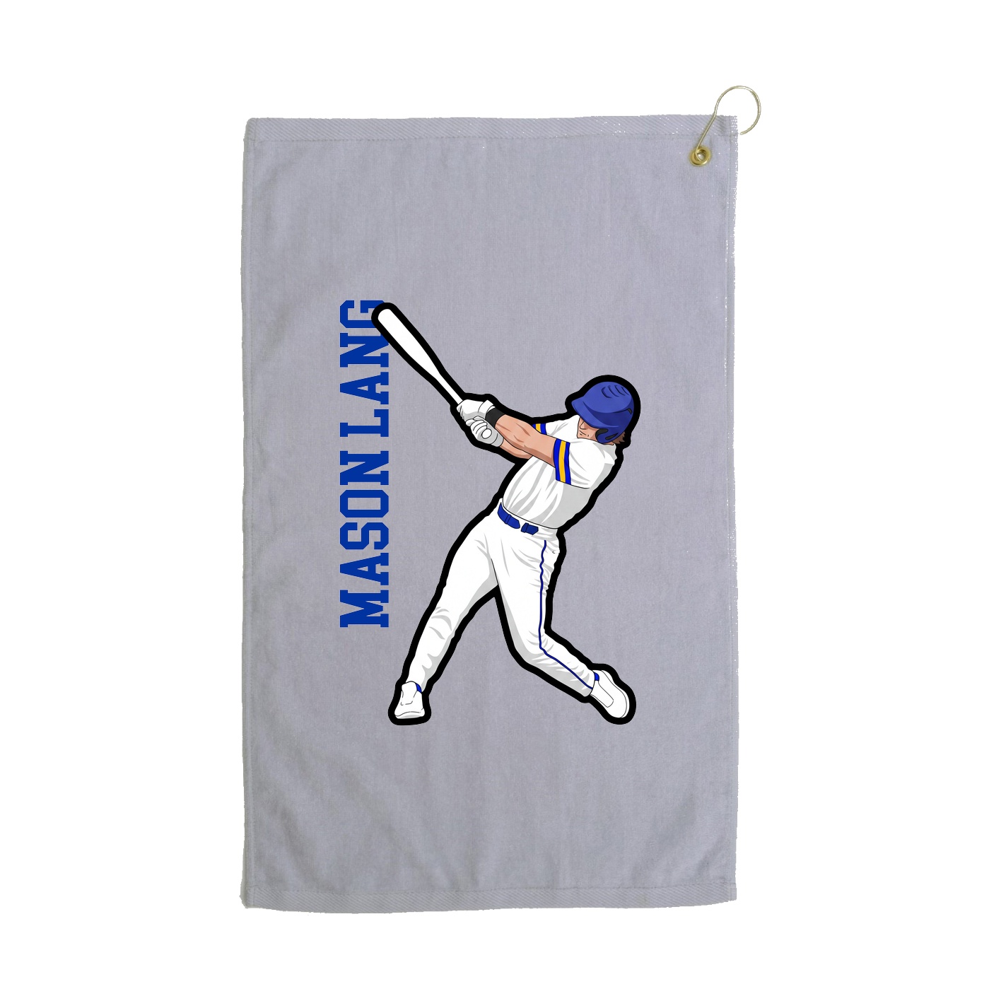 Golf Towel — Name Vertical in Grey