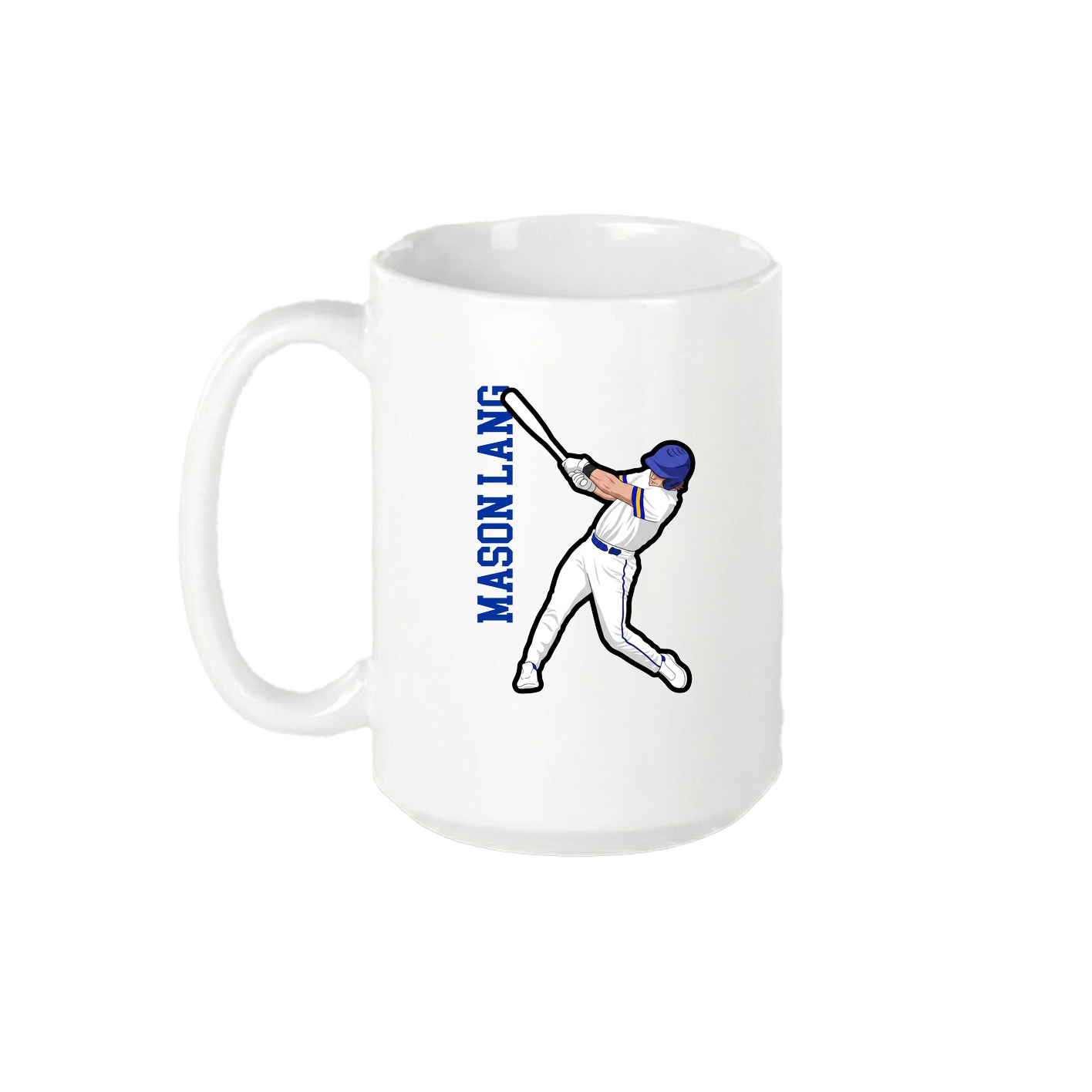 15oz Coffee Mug — Name Vertical in White