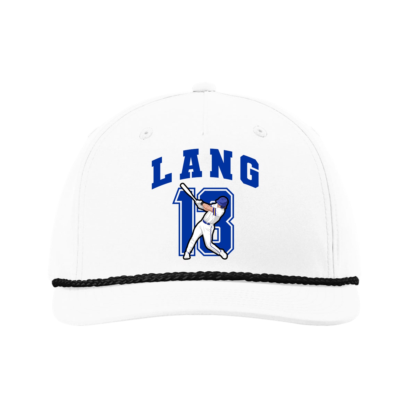 Five-Panel Classic Rope Cap — Number in White