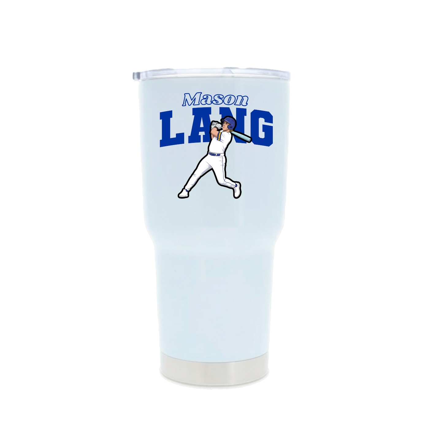 30oz Stainless Steel Tumbler — Name Arch in White