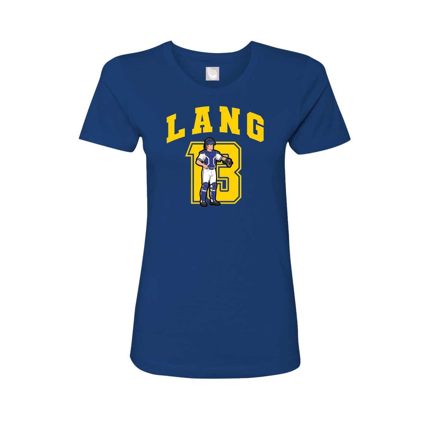 Fitted Women's Tee — Number in Royal