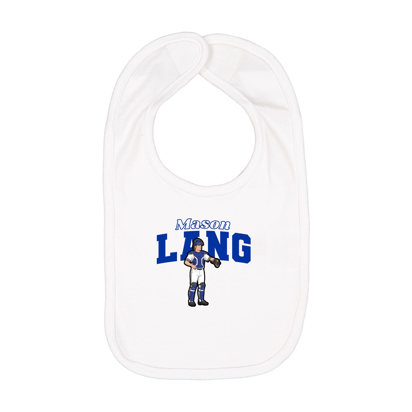 Infant Bib — Name Arch in White