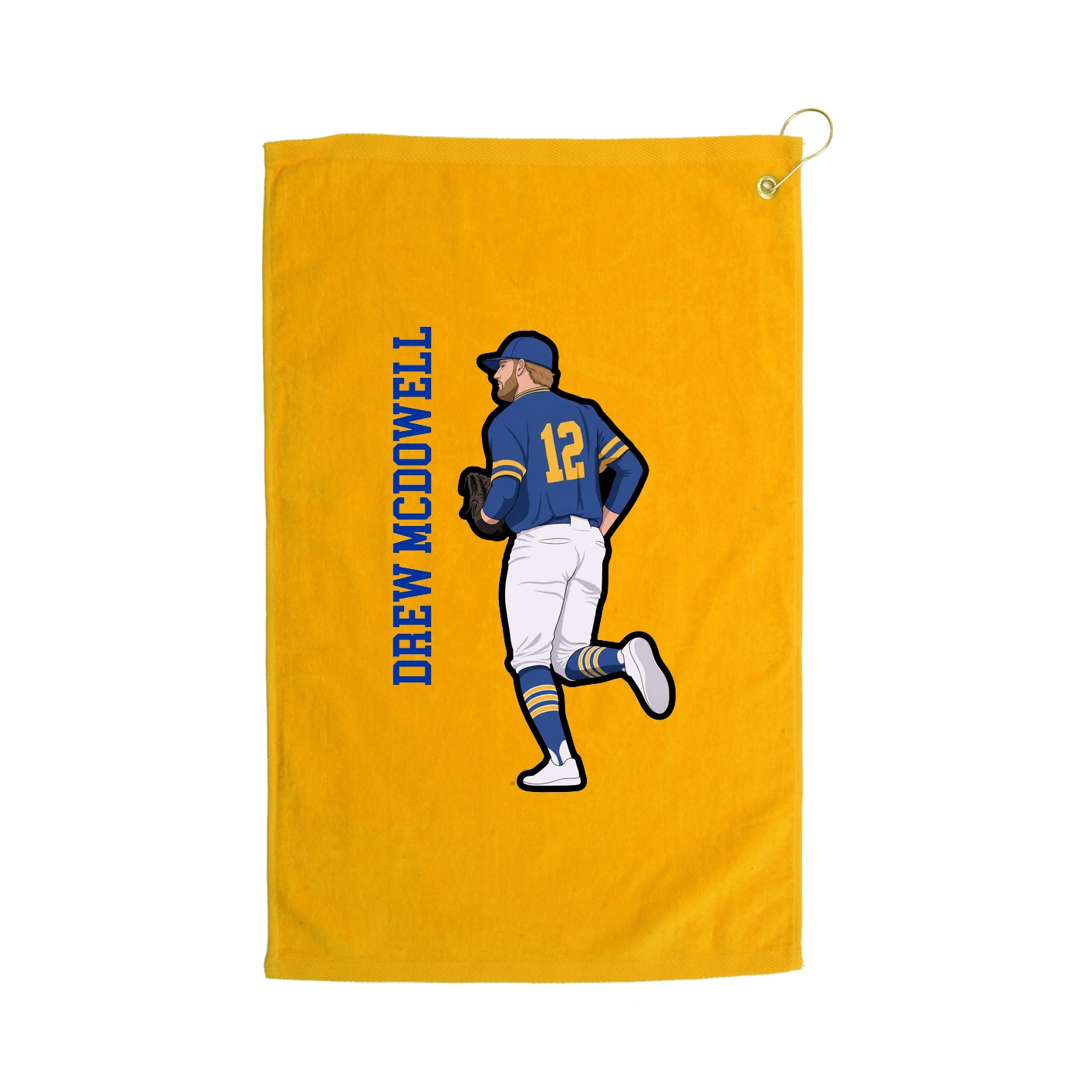 Golf Towel — Name Vertical in Gold