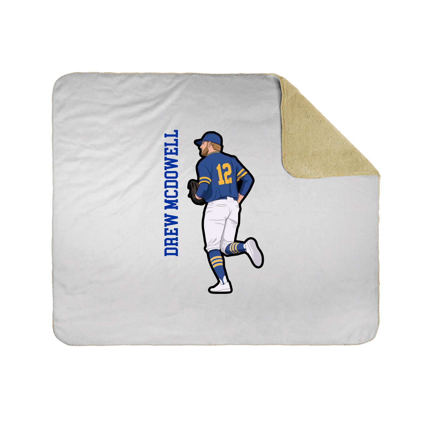Throw Blanket — Name Vertical in White