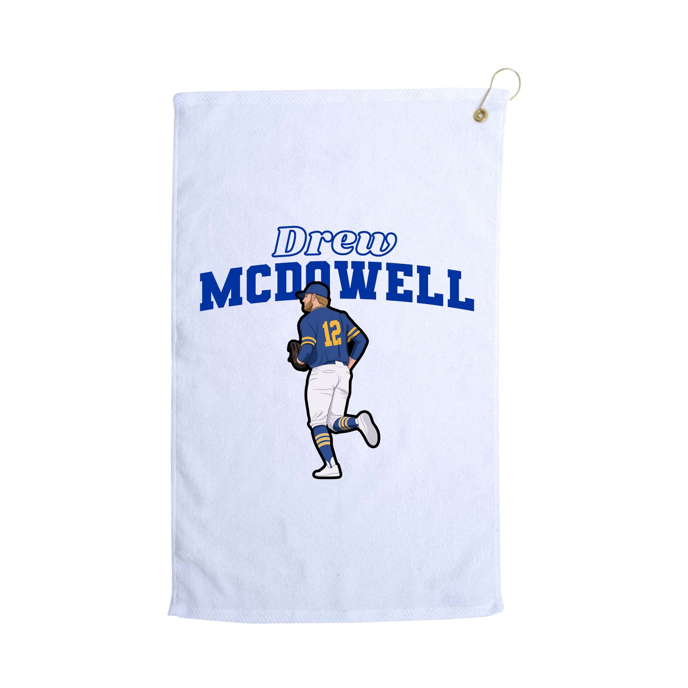 Golf Towel — Name Arch in White
