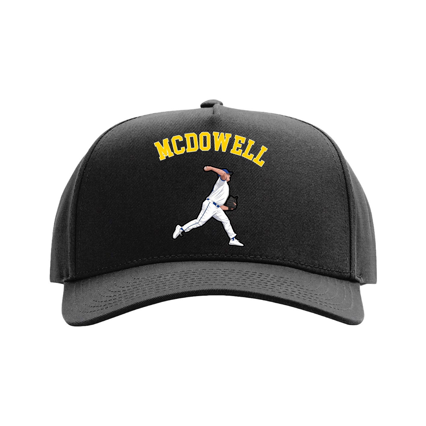 Full Fabric Five-Panel Champ Cap — Shirsey Arch in Black