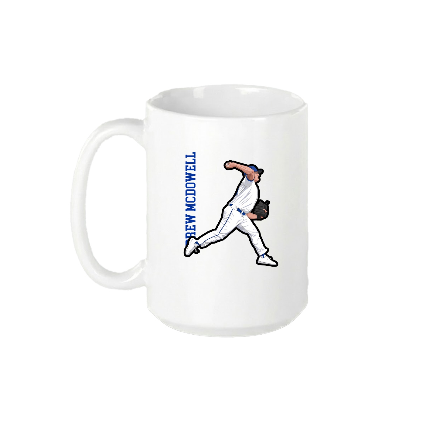 15oz Coffee Mug — Name Vertical in White