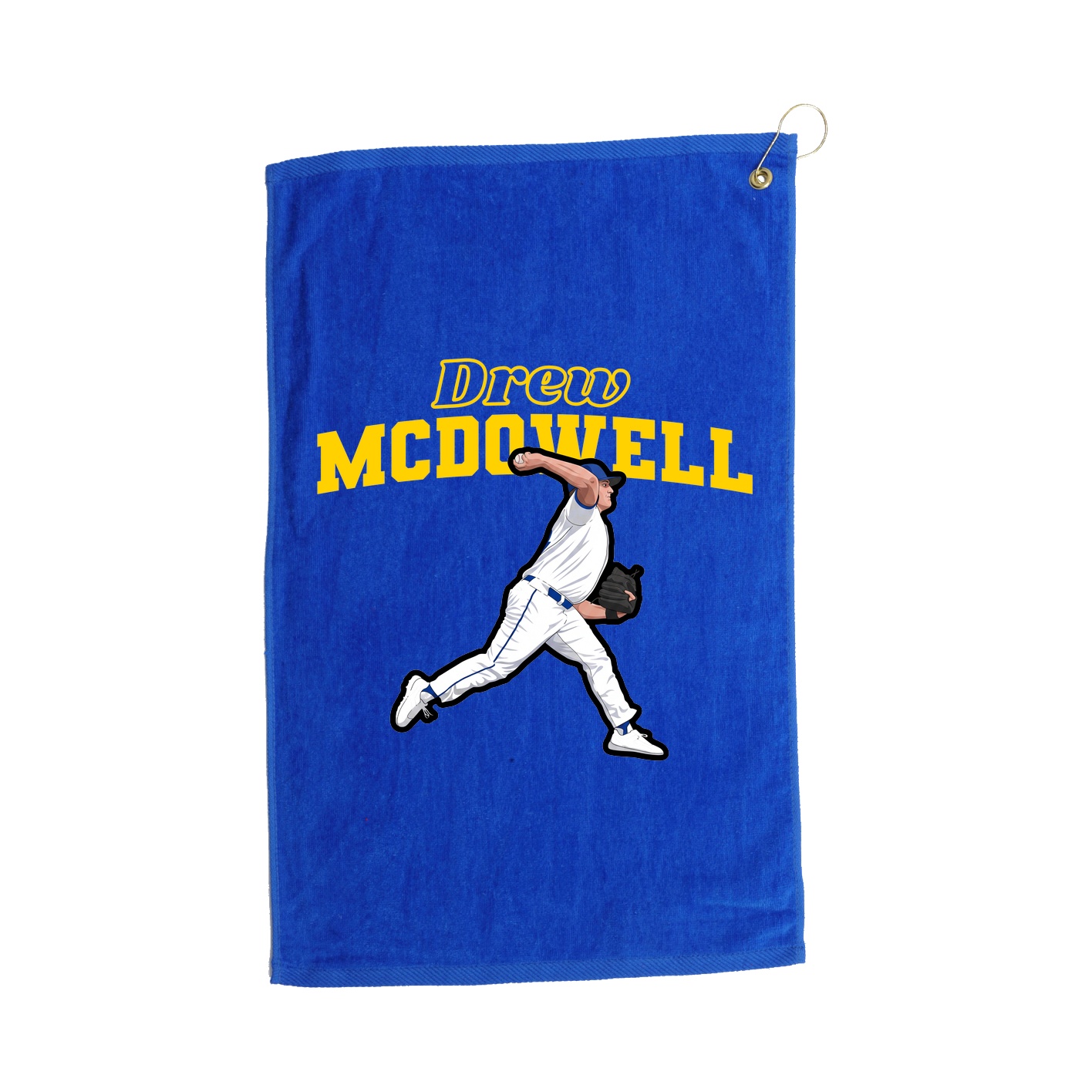 Golf Towel — Name Arch in Royal