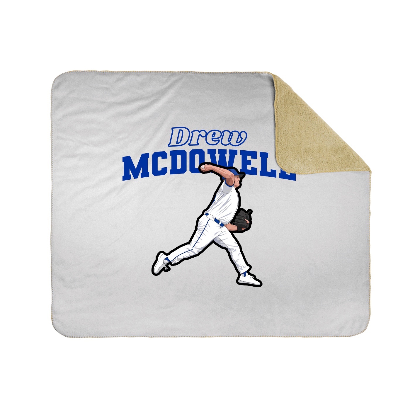 Throw Blanket — Name Arch in White