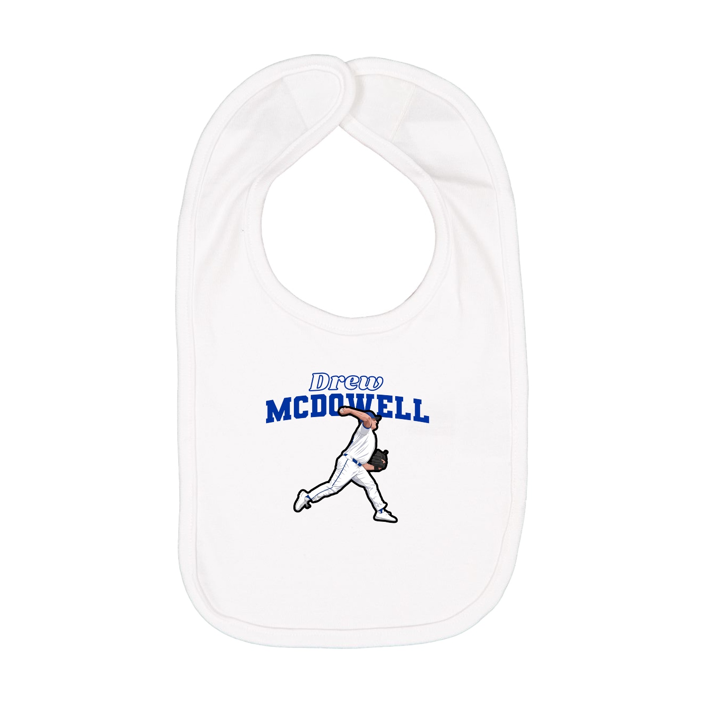 Infant Bib — Name Arch in White