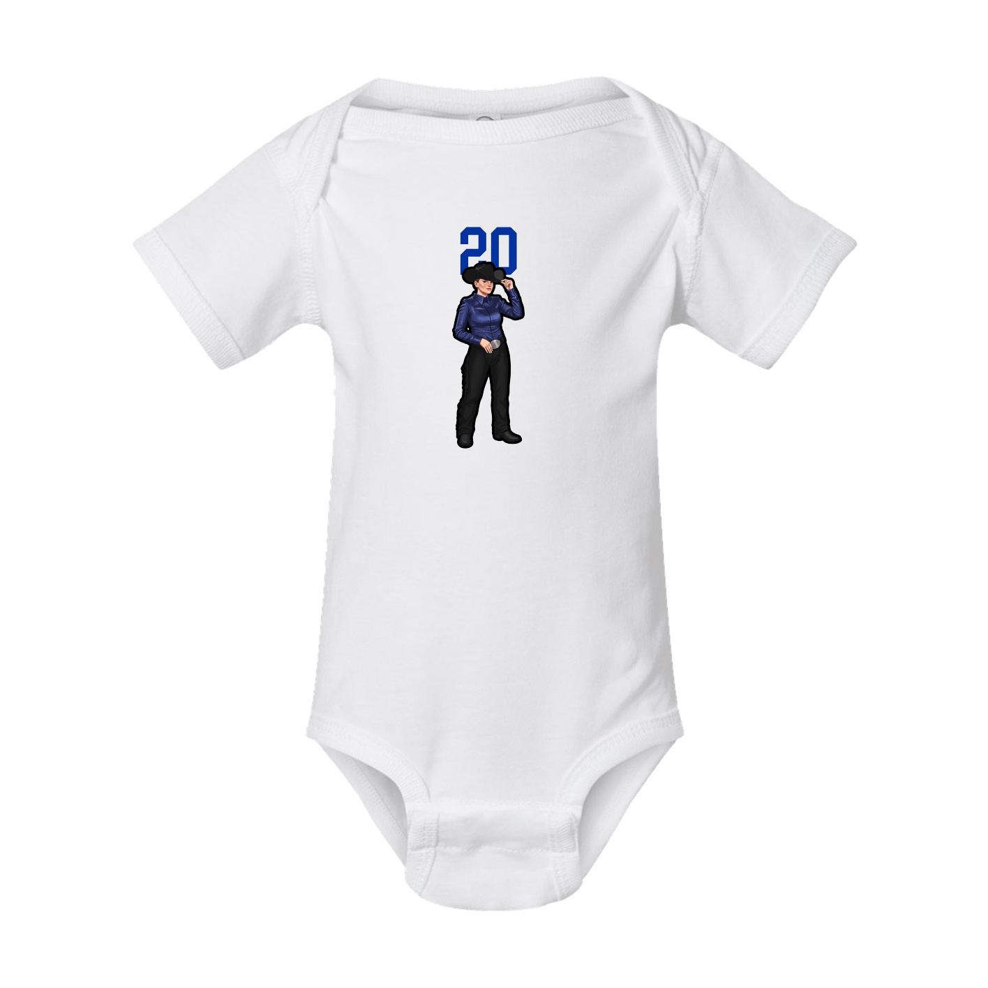 Baby Onesie — Number Top in White