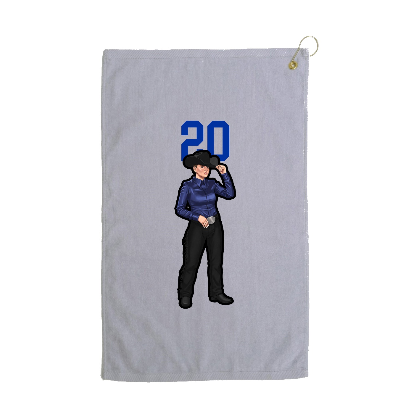 Golf Towel — Number Top in Grey