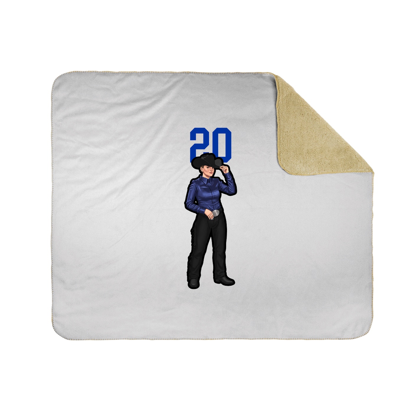 Throw Blanket — Number Top in White