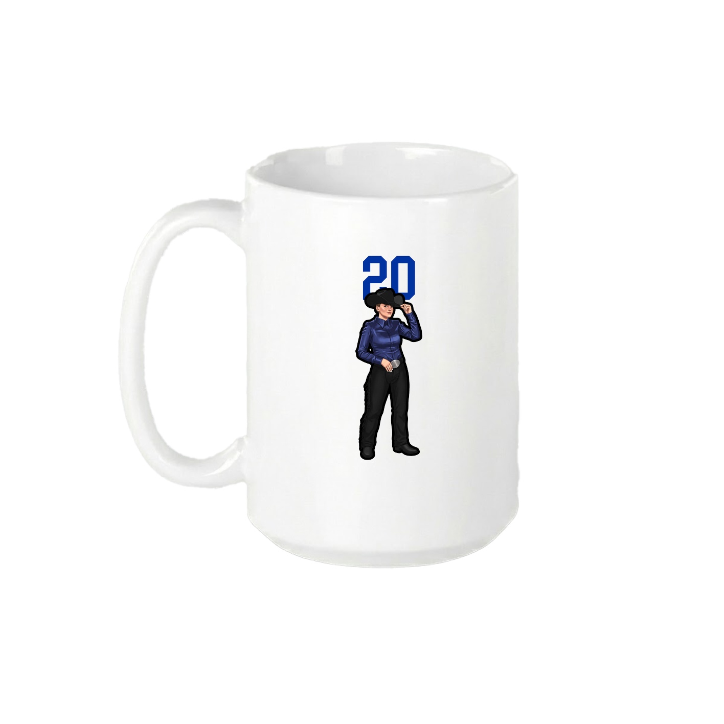 15oz Coffee Mug — Number Top in White