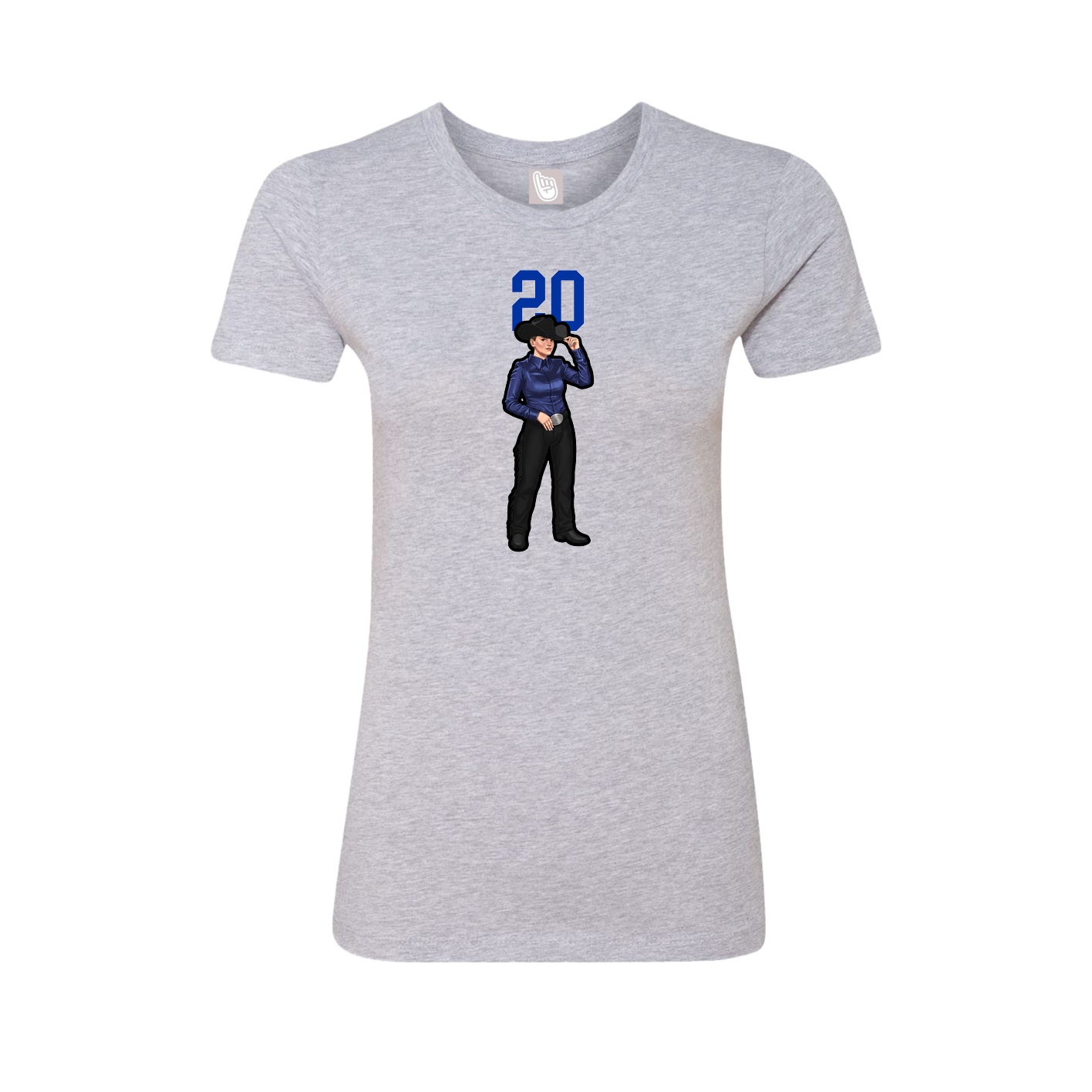 Fitted Women's Tee — Number Top in Grey