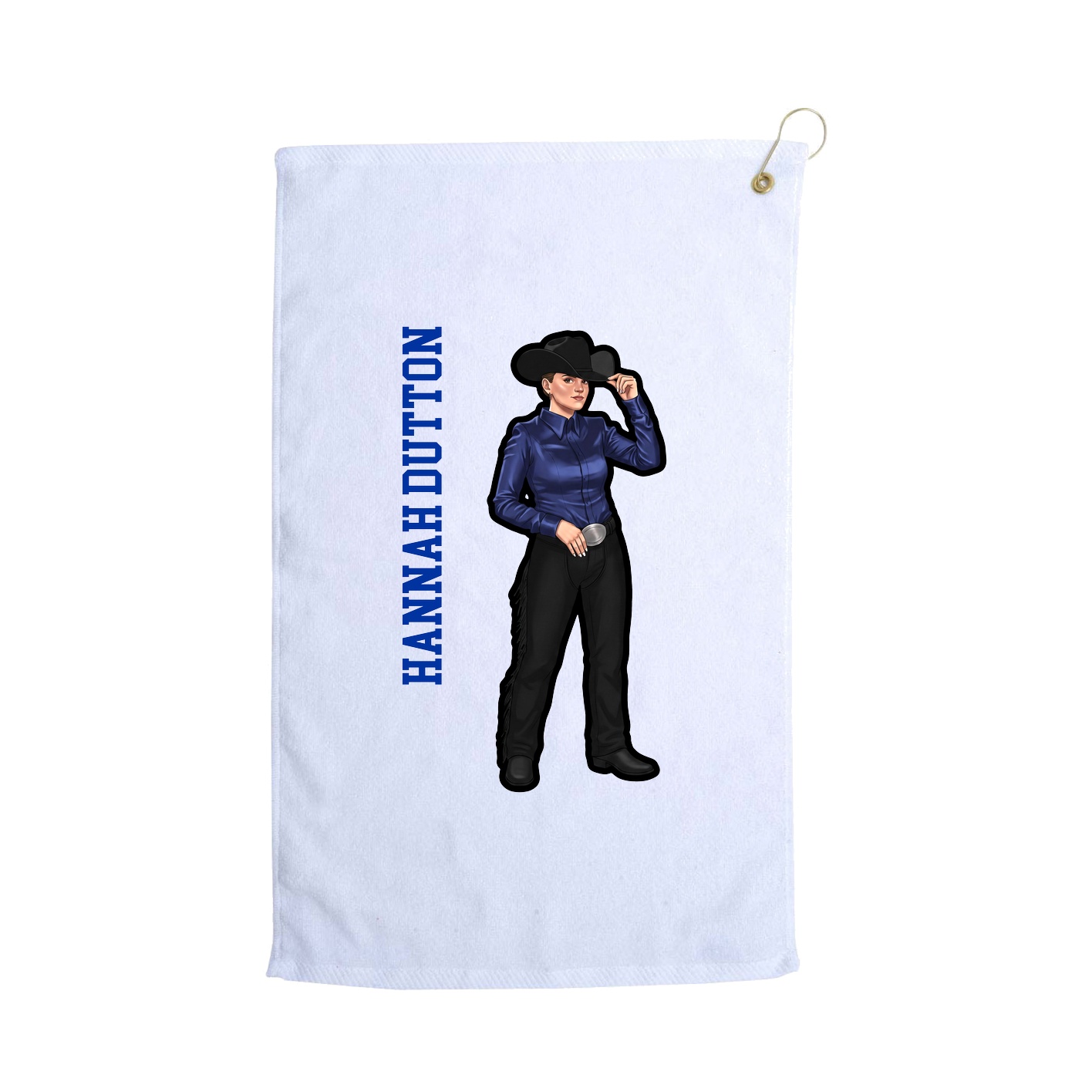 Golf Towel — Name Vertical in White