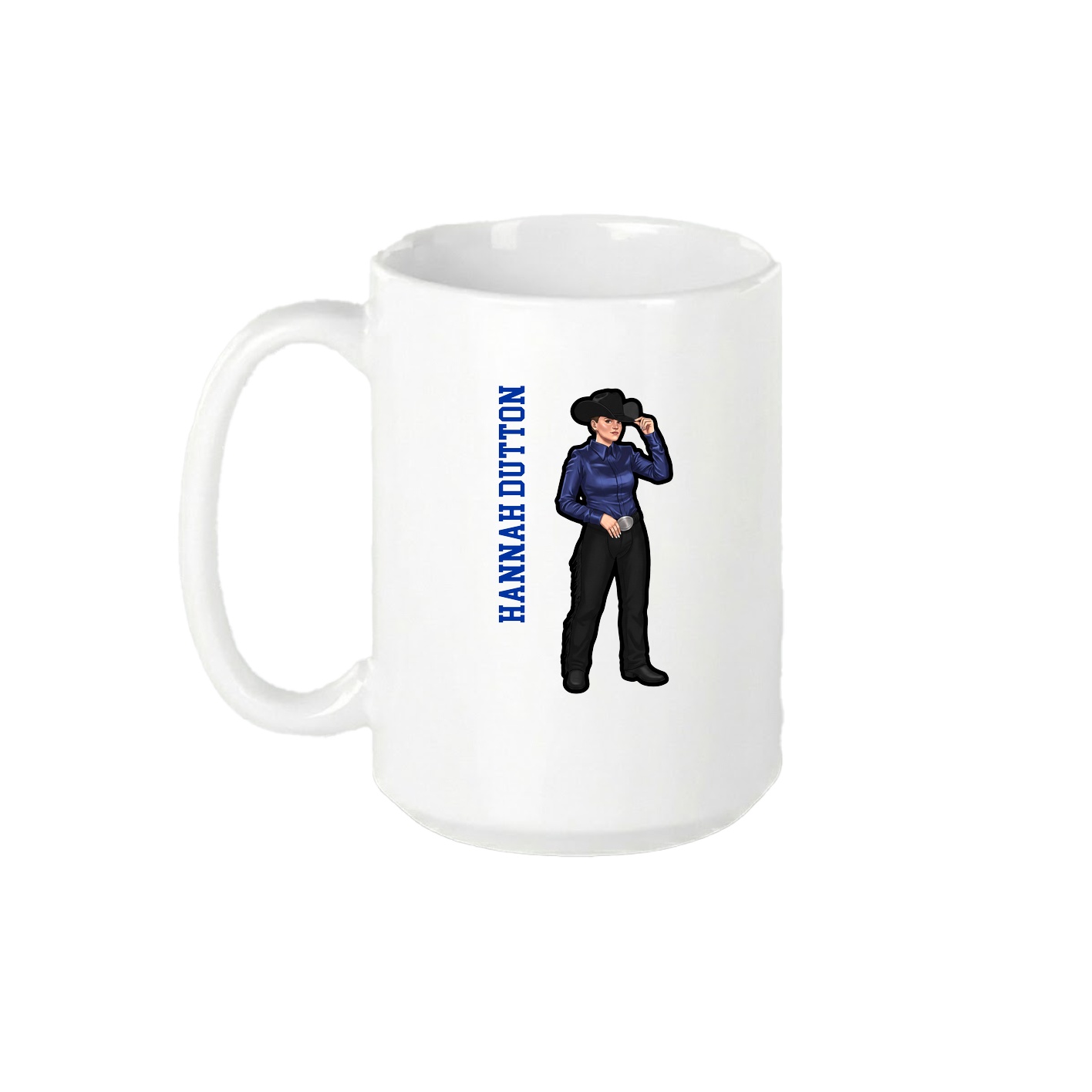 15oz Coffee Mug — Name Vertical in White