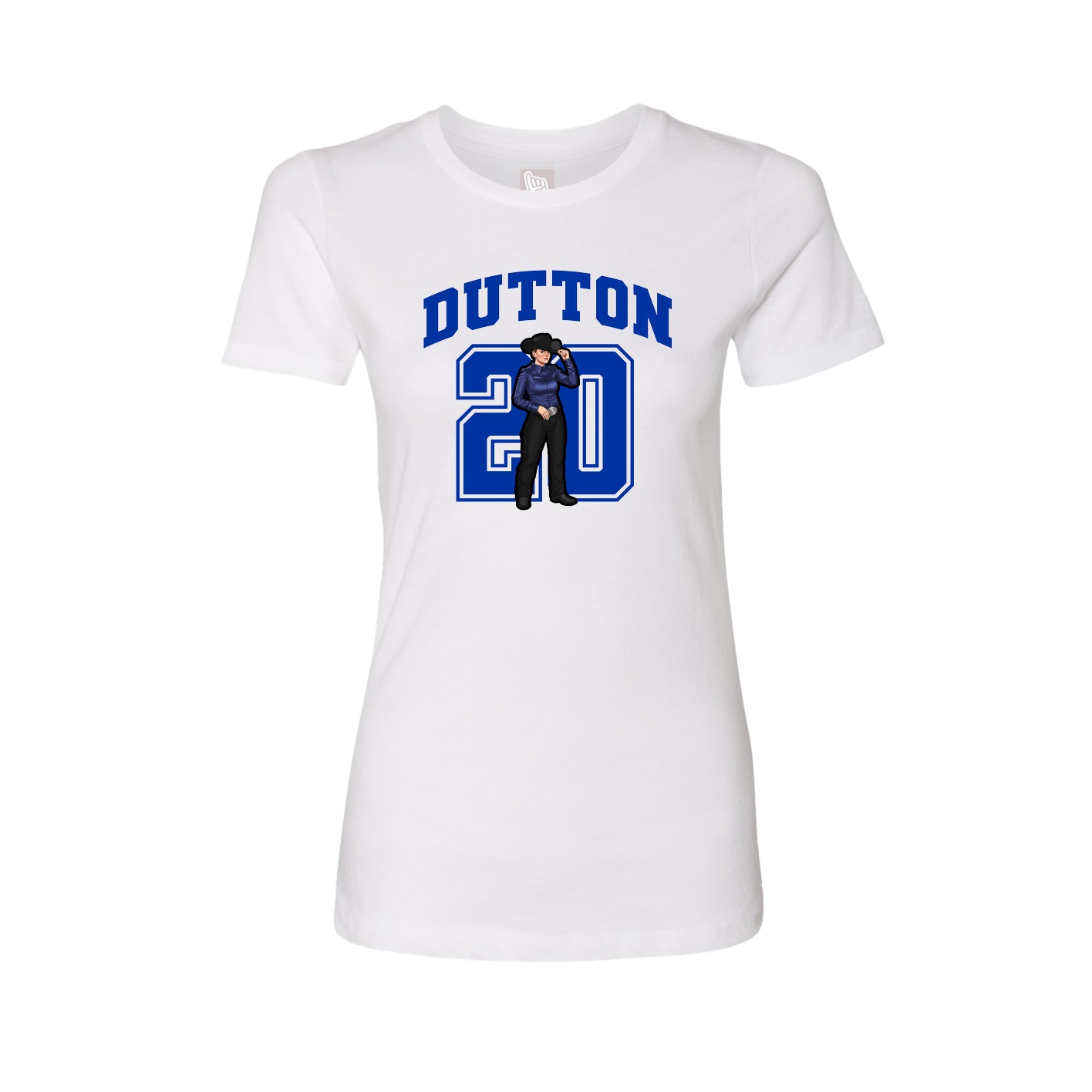 Fitted Women's Tee — Number in White
