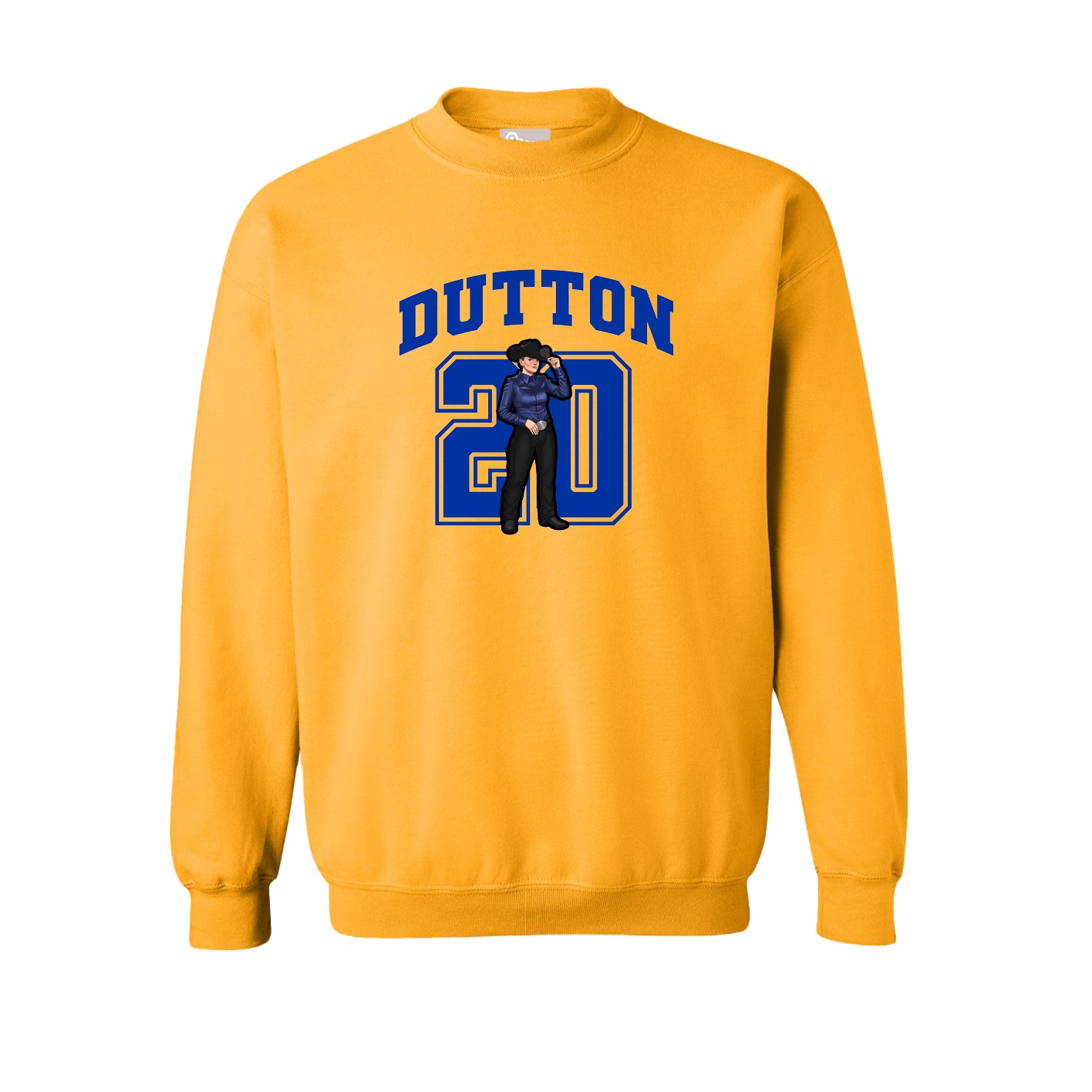 Fleece Crew — Number in Gold