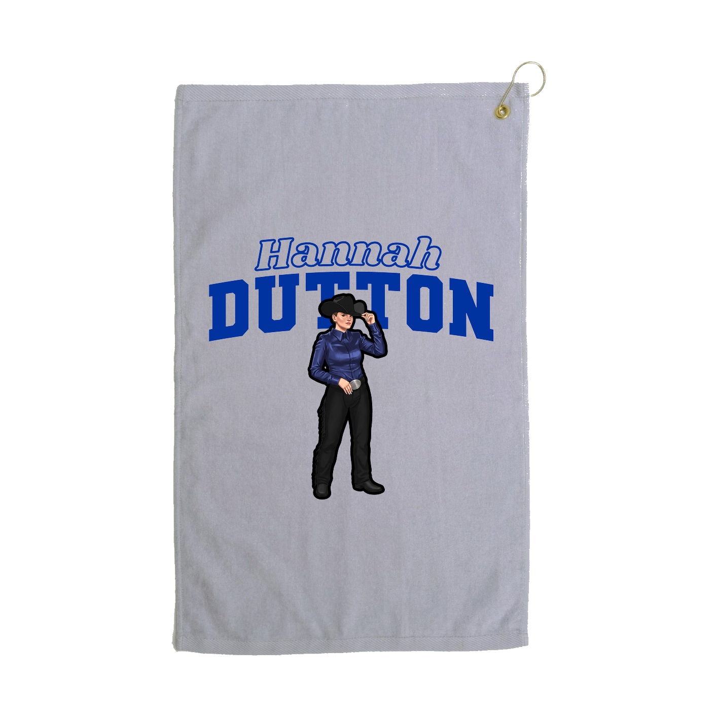 Golf Towel — Name Arch in Grey