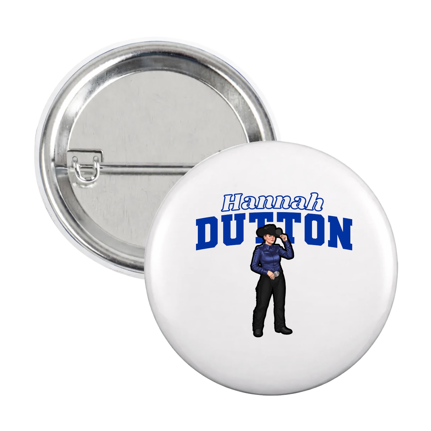 Game Day Button — Name Arch in White