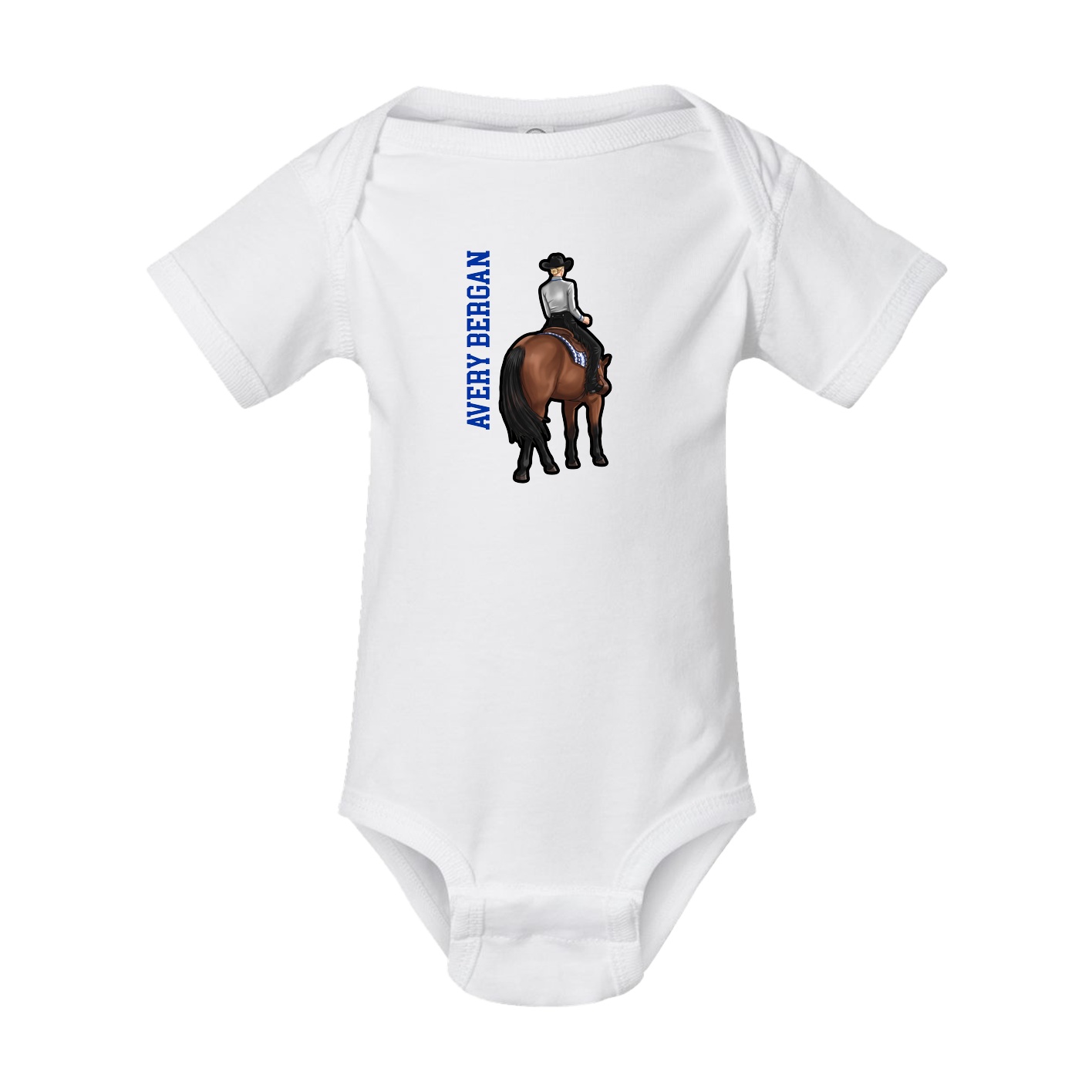 Baby Onesie — Name Vertical in White