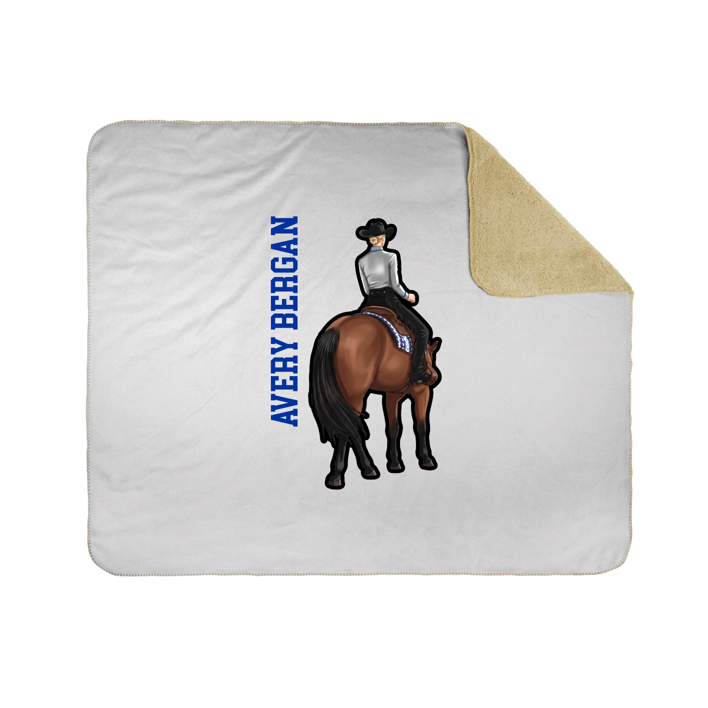 Throw Blanket — Name Vertical in White