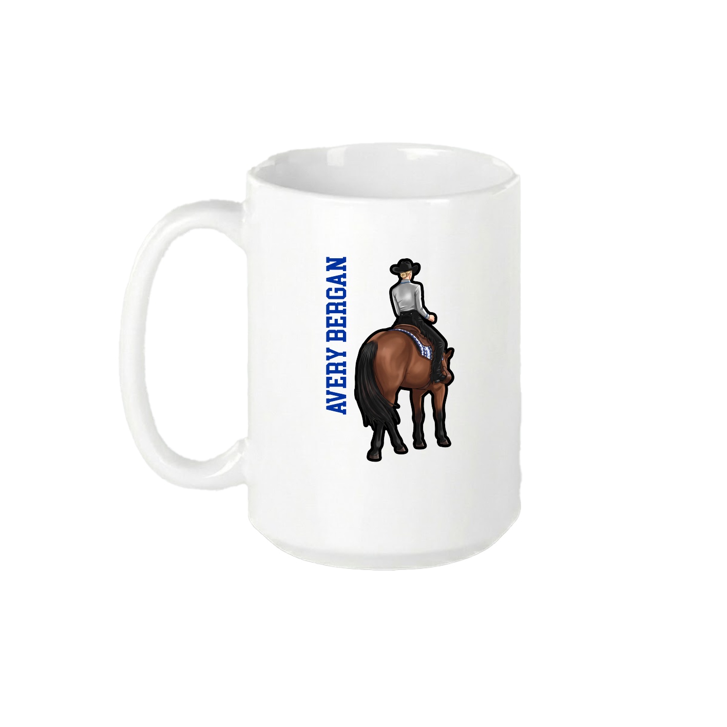 15oz Coffee Mug — Name Vertical in White
